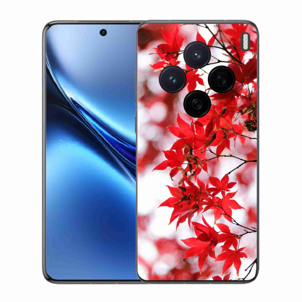 Zselés borítás mmCase a Vivo X200 5G-hez - piros levelek