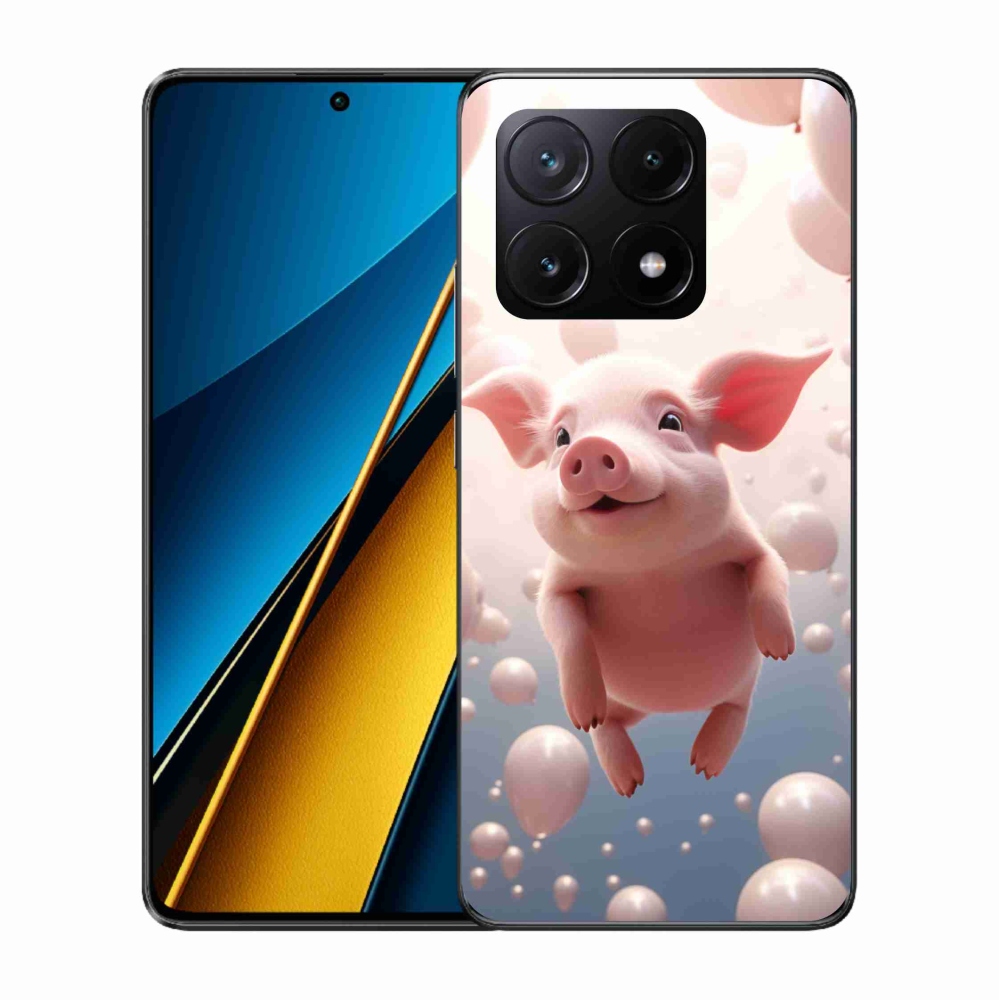 Gél borítás mmCase a Xiaomi Poco X6 Pro 5G számára - malacka lufikkal