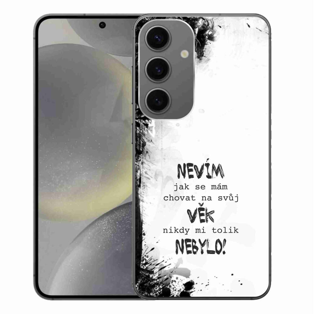 Gél borító mmCase Samsung Galaxy S24+ készülékhez - vicces szöveg 14 fehér háttér