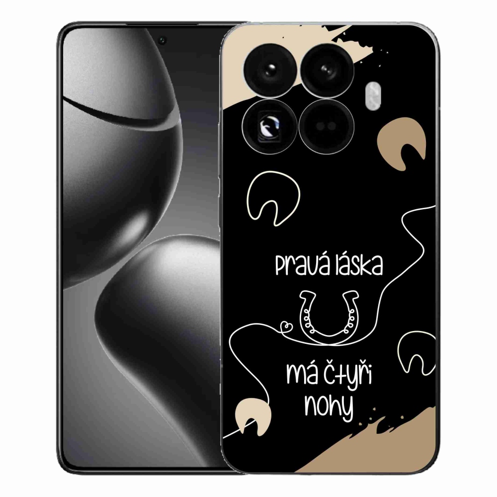 Gél borítás mmCase a Xiaomi 15T Pro számára - ló motívum fekete háttérrel