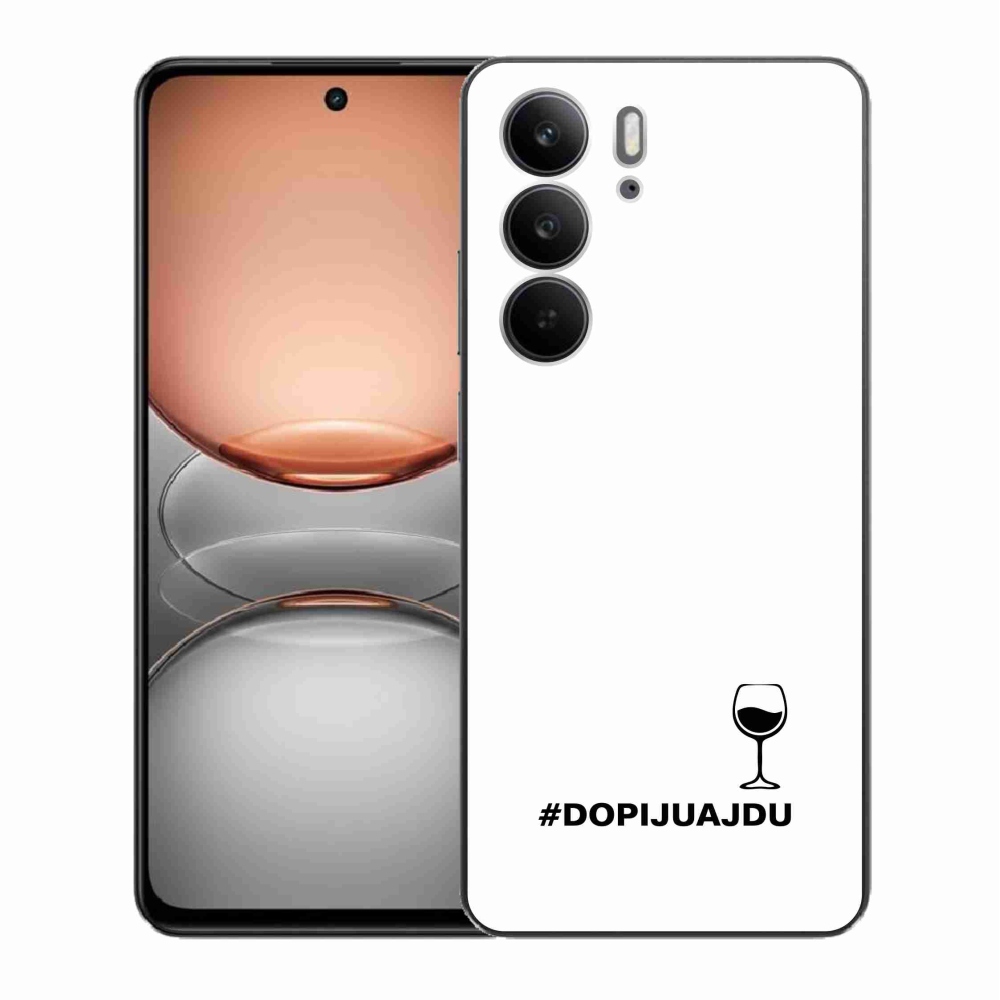 Gél borító mmCase a Realme C75 készülékhez - bor motívum fehér háttérrel