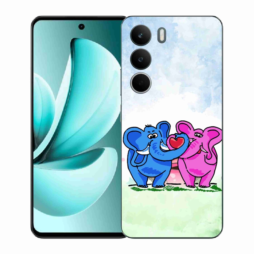 Gél borítás mmCase a Realme C71 készülékhez - szerelmes elefántok