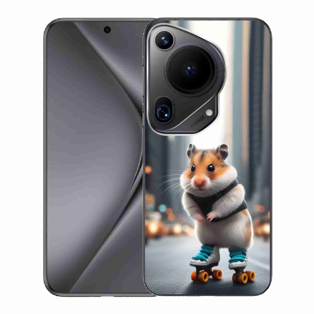 Gél borítás mmCase a Huawei Pura 70 Ultra számára - hörcsög a korcsolyán
