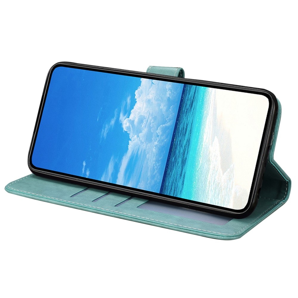 Virágos pillangó könyv tok Xiaomi Redmi A5 (171.7x77.8x8.3mm) - teal színű