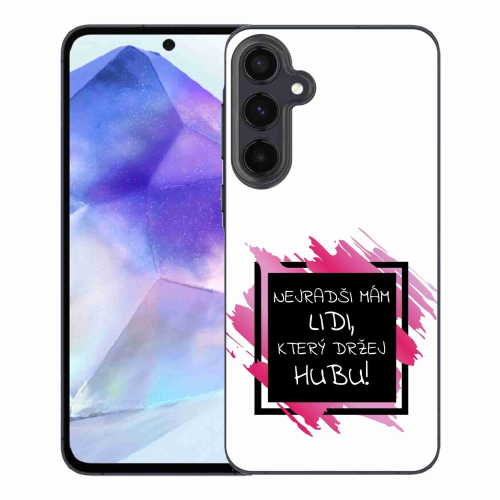 Gél borító mmCase Samsung Galaxy A55 5G - vicces szöveg 7 fekete-fehér háttérrel