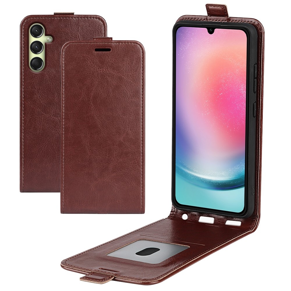 Függőleges könyvtáska Samsung Galaxy A16 4G/5G készülékhez - barna színben