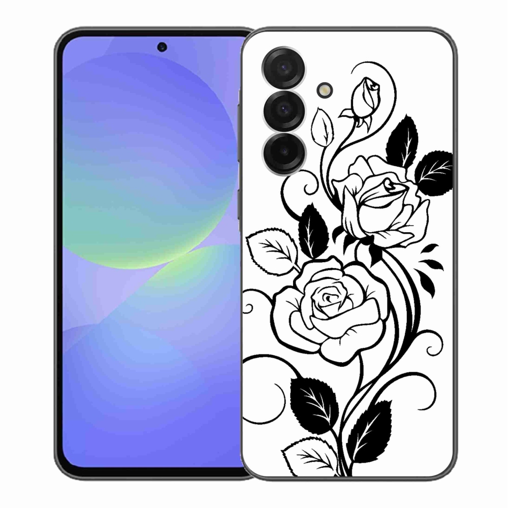 Zselés borítás mmCase Samsung Galaxy A36 5G - fekete és fehér rózsa