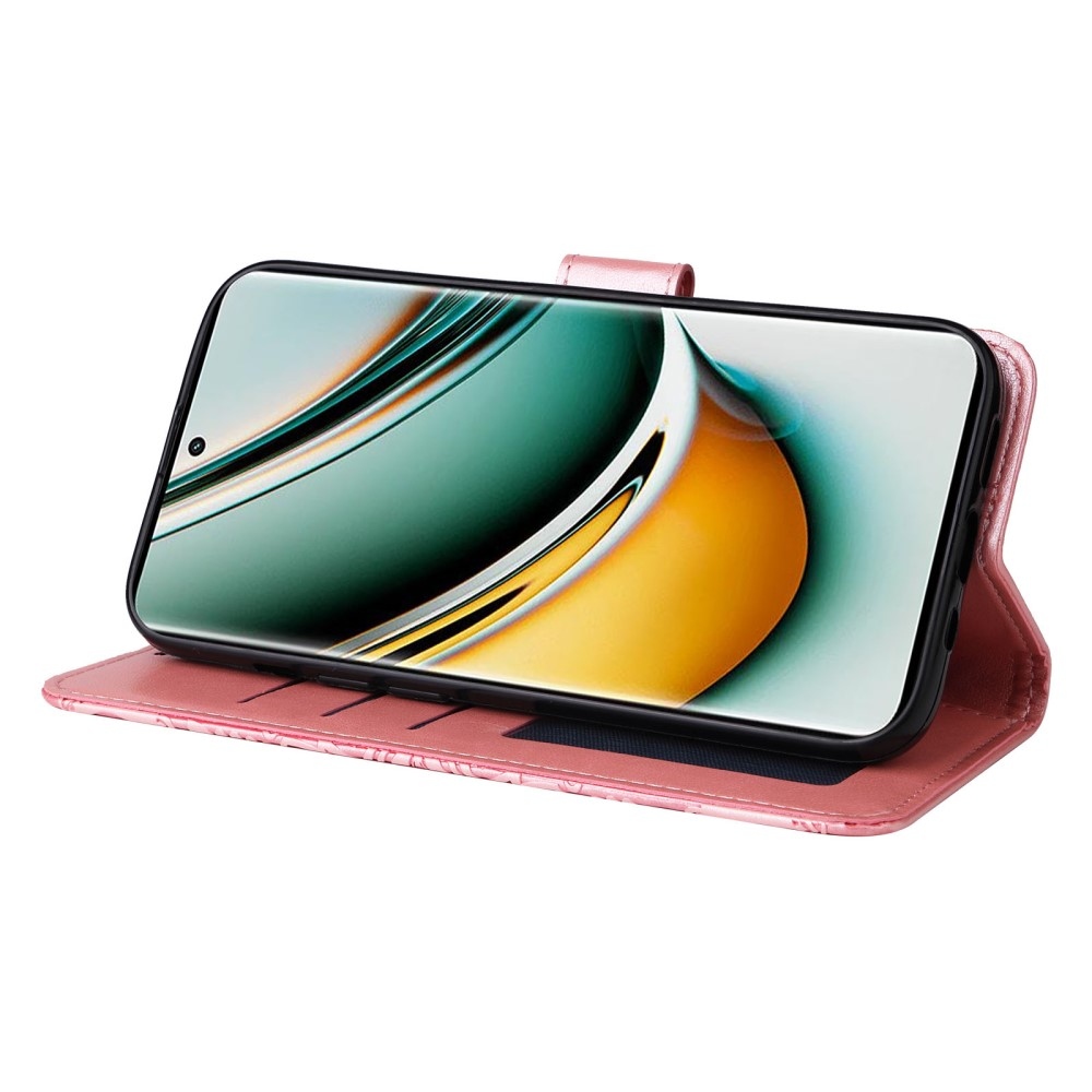 Napraforgó könyvtáska a Realme 11 Pro 5G/11 Pro+ 5G számára - rózsaszín