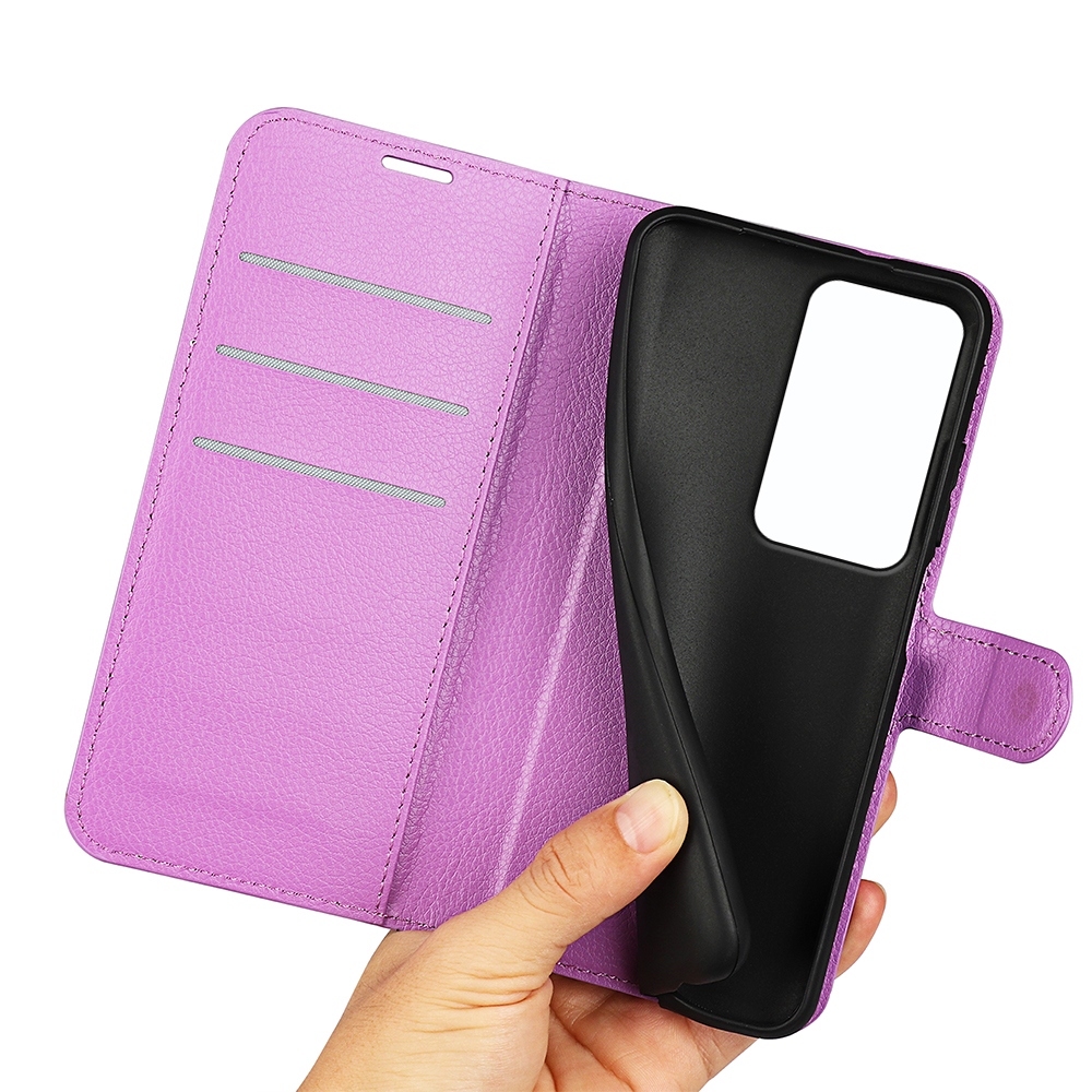 Litchi könyv tok Xiaomi Redmi 15 4G/5G (171mm) - lila