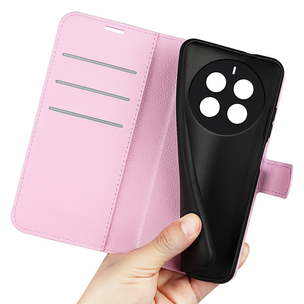 Litchi könyvtáska a Realme 12 Pro 5G/12 Pro+ 5G 12 Pro+ 5G készülékhez - rózsaszín