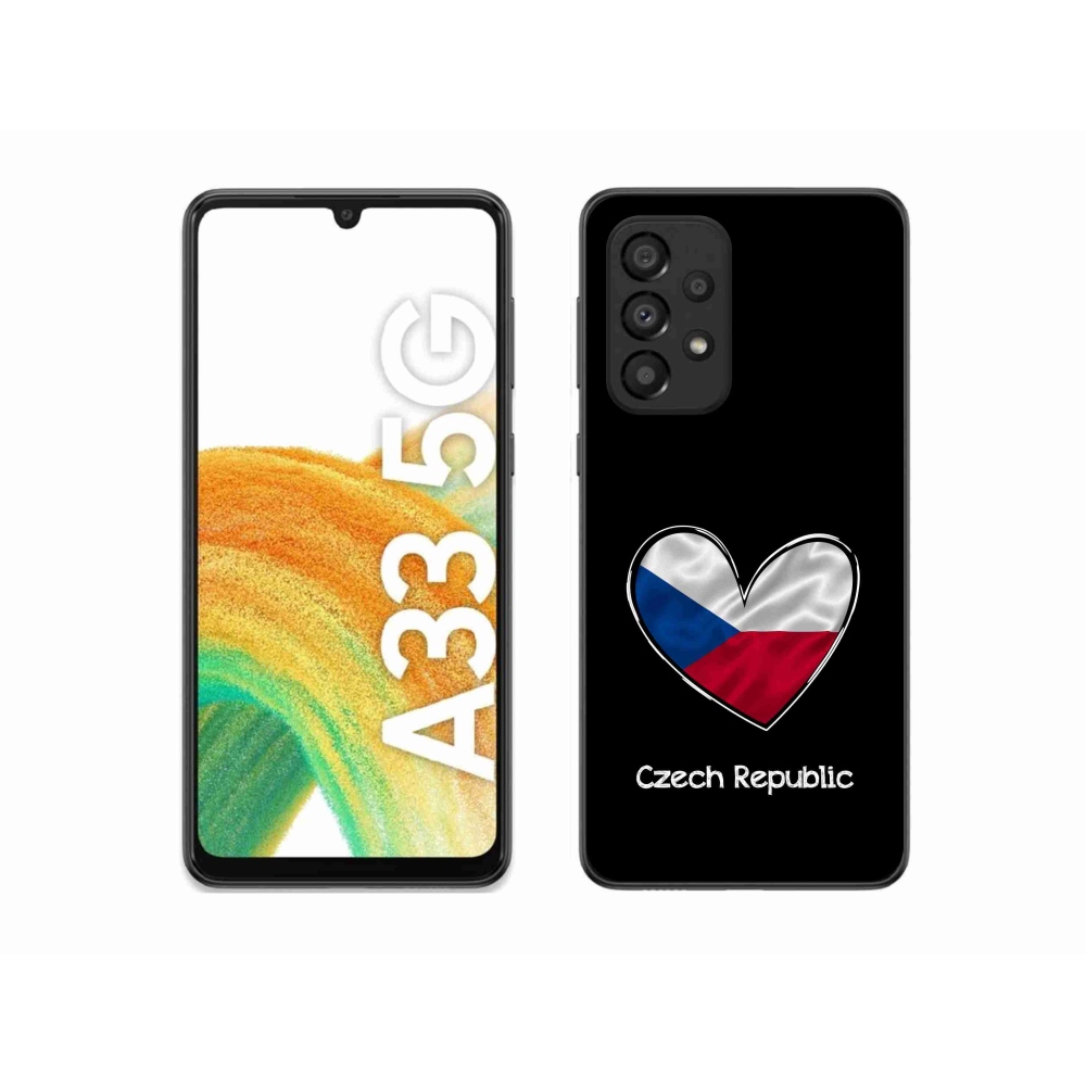 Zselés borítás mmCase Samsung Galaxy A33 5G - zászlós szív fekete háttérrel