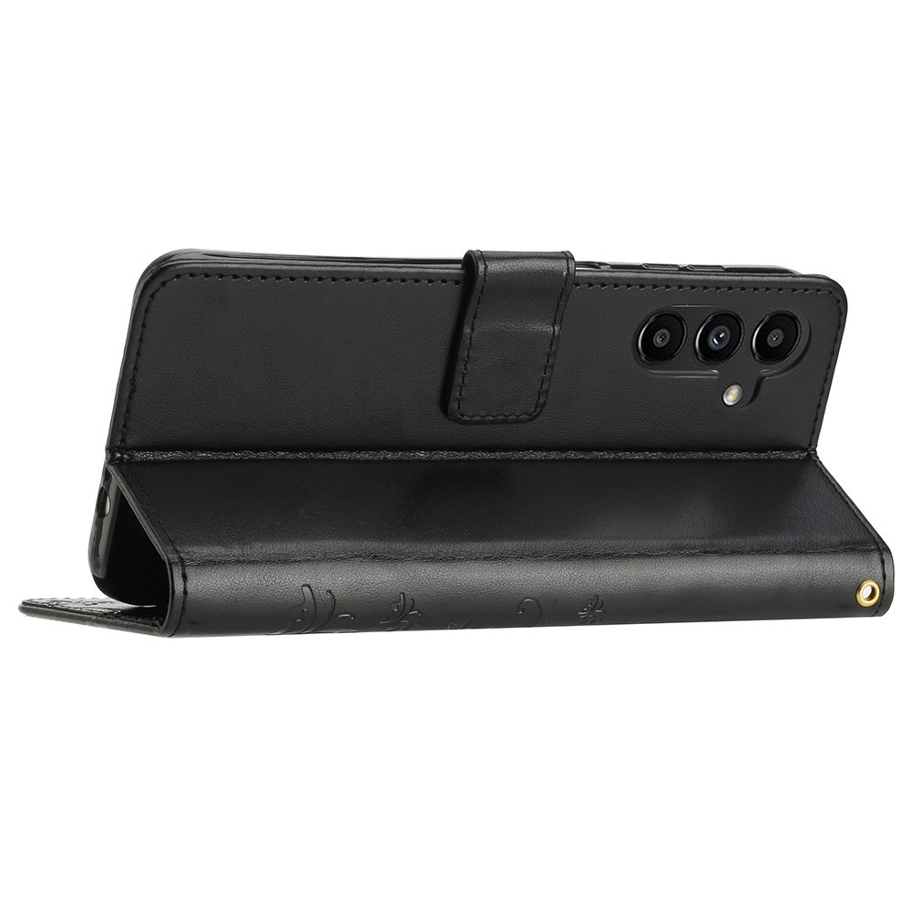 Virágok könyv tok Samsung Galaxy S23 FE készülékhez - fekete