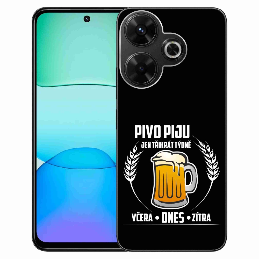 Gél borítás mmCase a Xiaomi Redmi 13 4G/Poco M6 4G - sör motívum fekete háttérrel