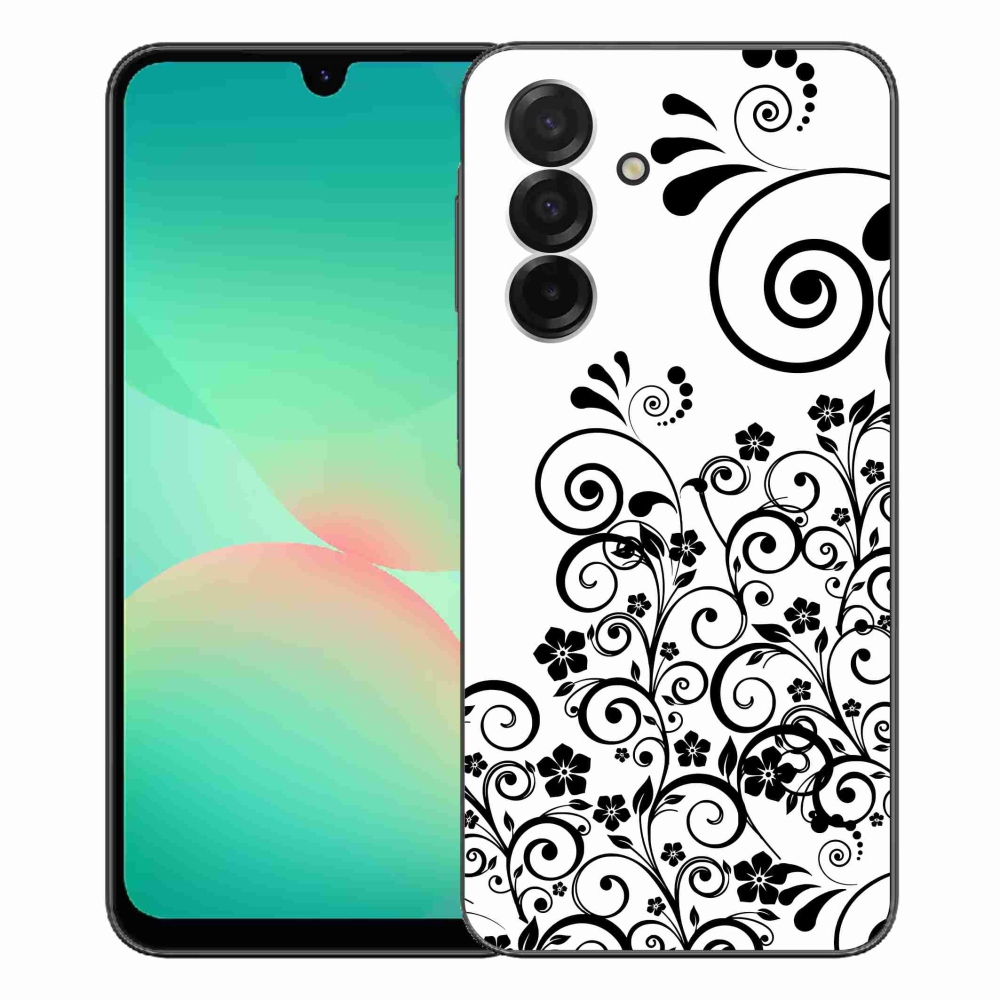 Gél borítás mmCase Samsung Galaxy A26 5G - fekete-fehér virágminták