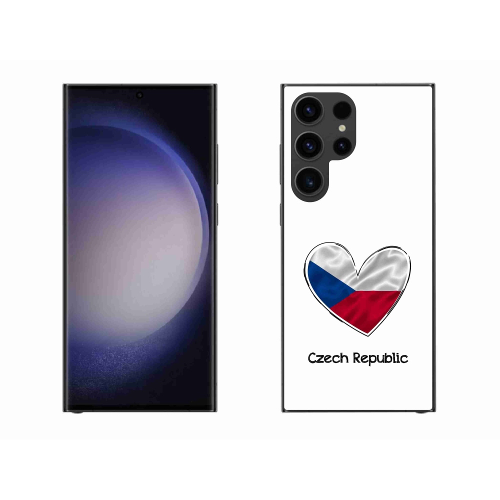 Gél védőhuzat mmCase Samsung Galaxy S23 Ultra 5G - zászló szív fehér háttérrel