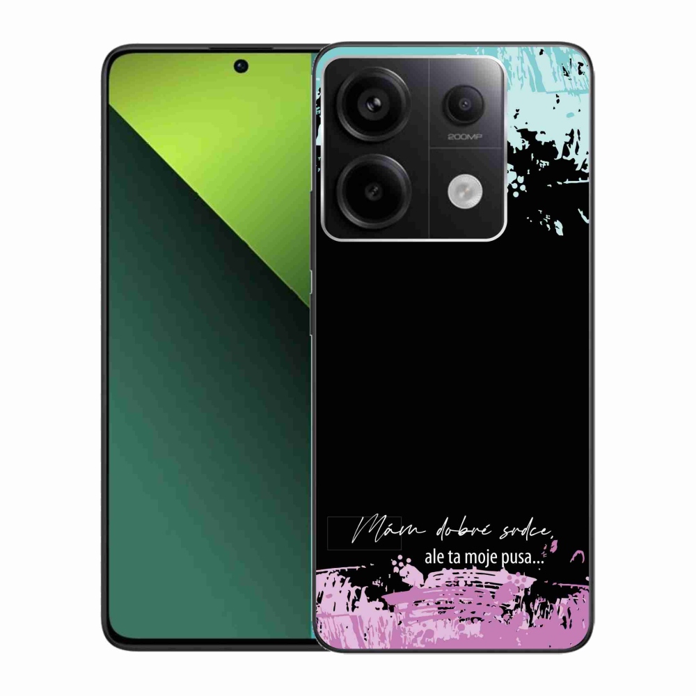 Gél borító mmCase a Xiaomi Redmi Note 13 Pro 5G/Poco X6 5G számára - vicces szöveg 3 fekete háttérrel