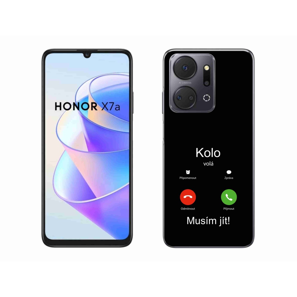 Gél borító mmCase a Honor X7a számára - a kerék hívja a fekete hátteret