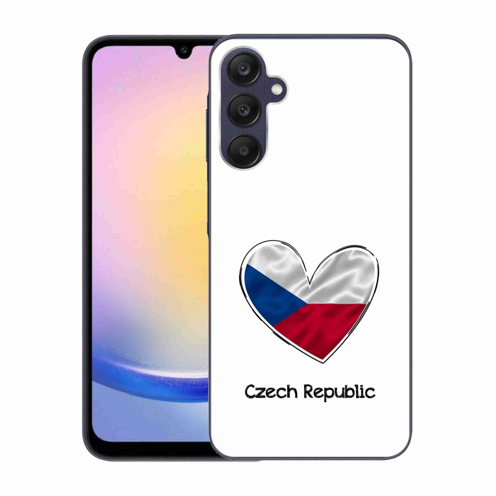 Gél védőhuzat mmCase Samsung Galaxy A25 5G - zászlós szív fehér háttérrel