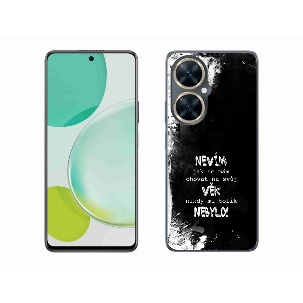 Gél borító mmCase a Huawei Nova 11i készülékhez - vicces szöveg 14 fekete háttér