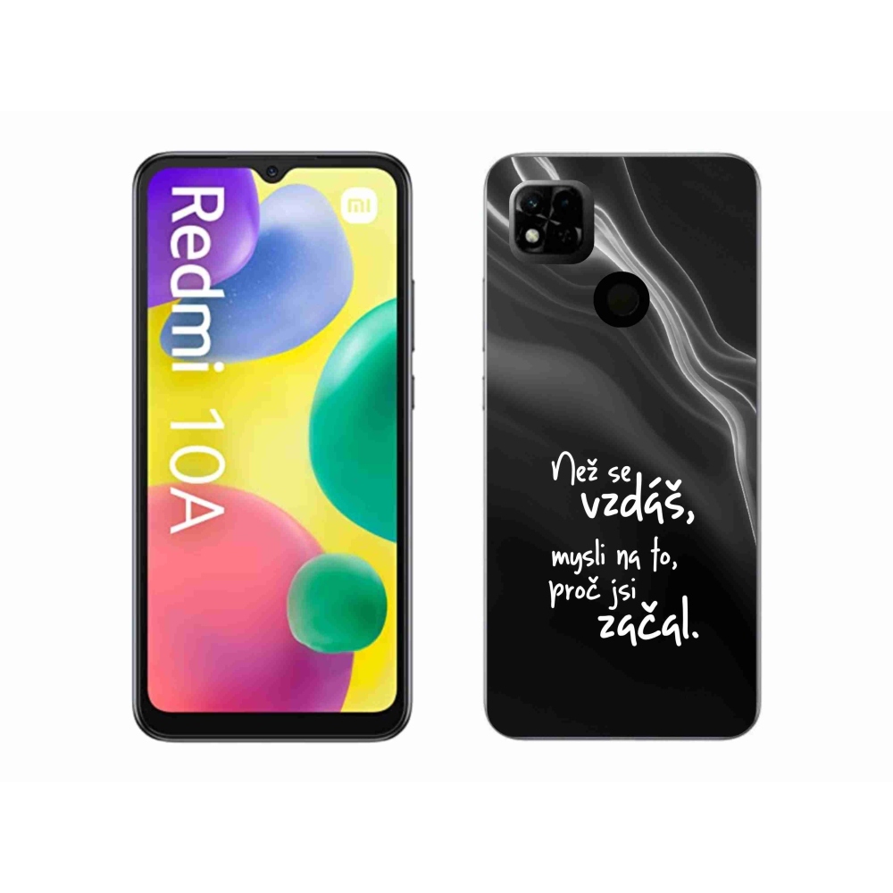 Gél borító mmCase a Xiaomi Redmi 10A - idézet 2 fekete háttérrel