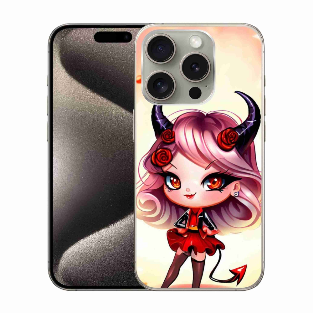 Zselés borítás mmCase iPhone 15 Pro készülékhez - rajzfilm ördög