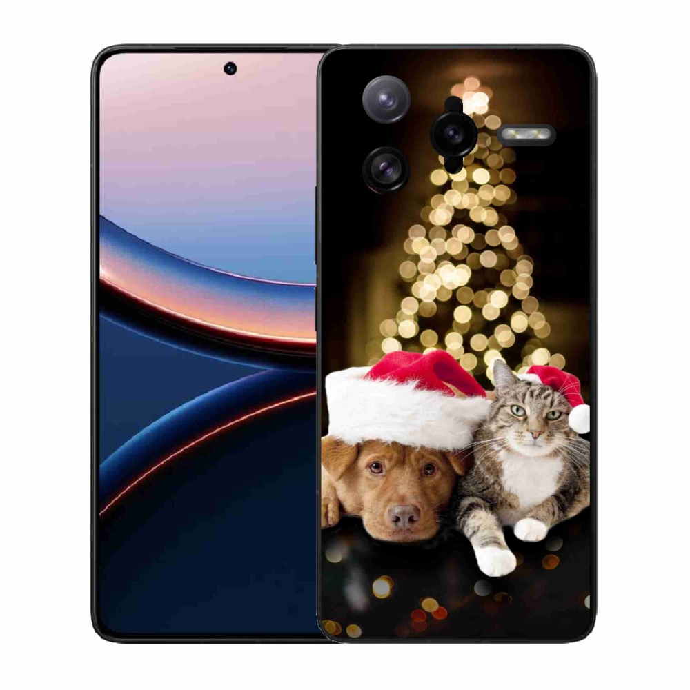 Gél borítás mmCase a Xiaomi Poco F7 Ultra számára - Karácsonyi kutya és macska