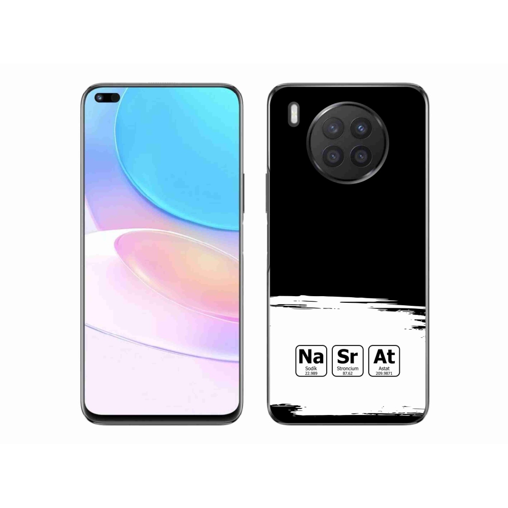 Gél borító mmCase a Huawei Nova 8i - kémiai elemek fehér és fekete háttérrel