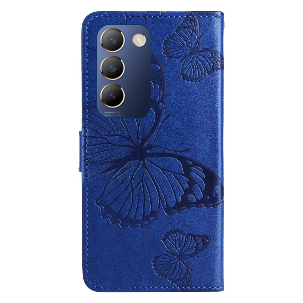 Nagy pillangó könyv tok a Vivo V40 SE 4G/5G-hez - kék