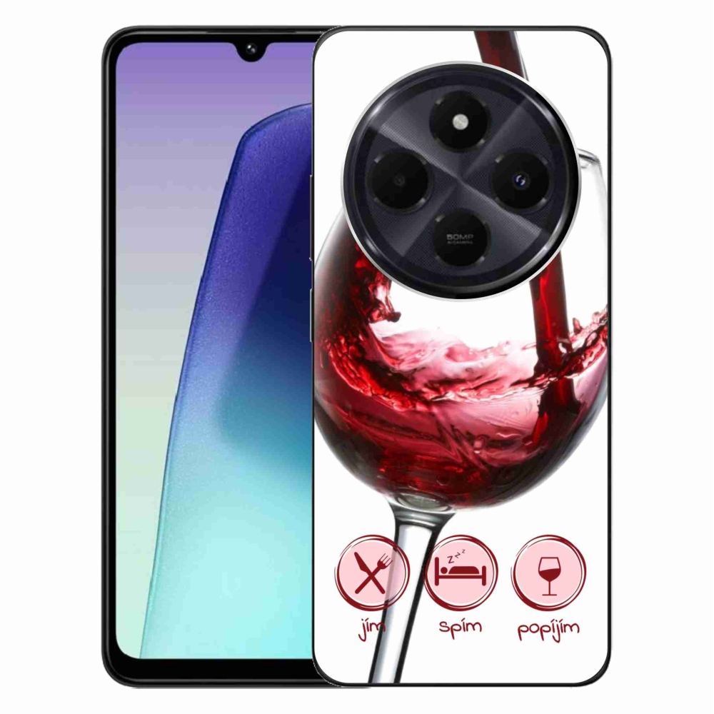 Gél tok mmCase a Xiaomi Redmi 14C/Poco C75-hez - borospohár piros