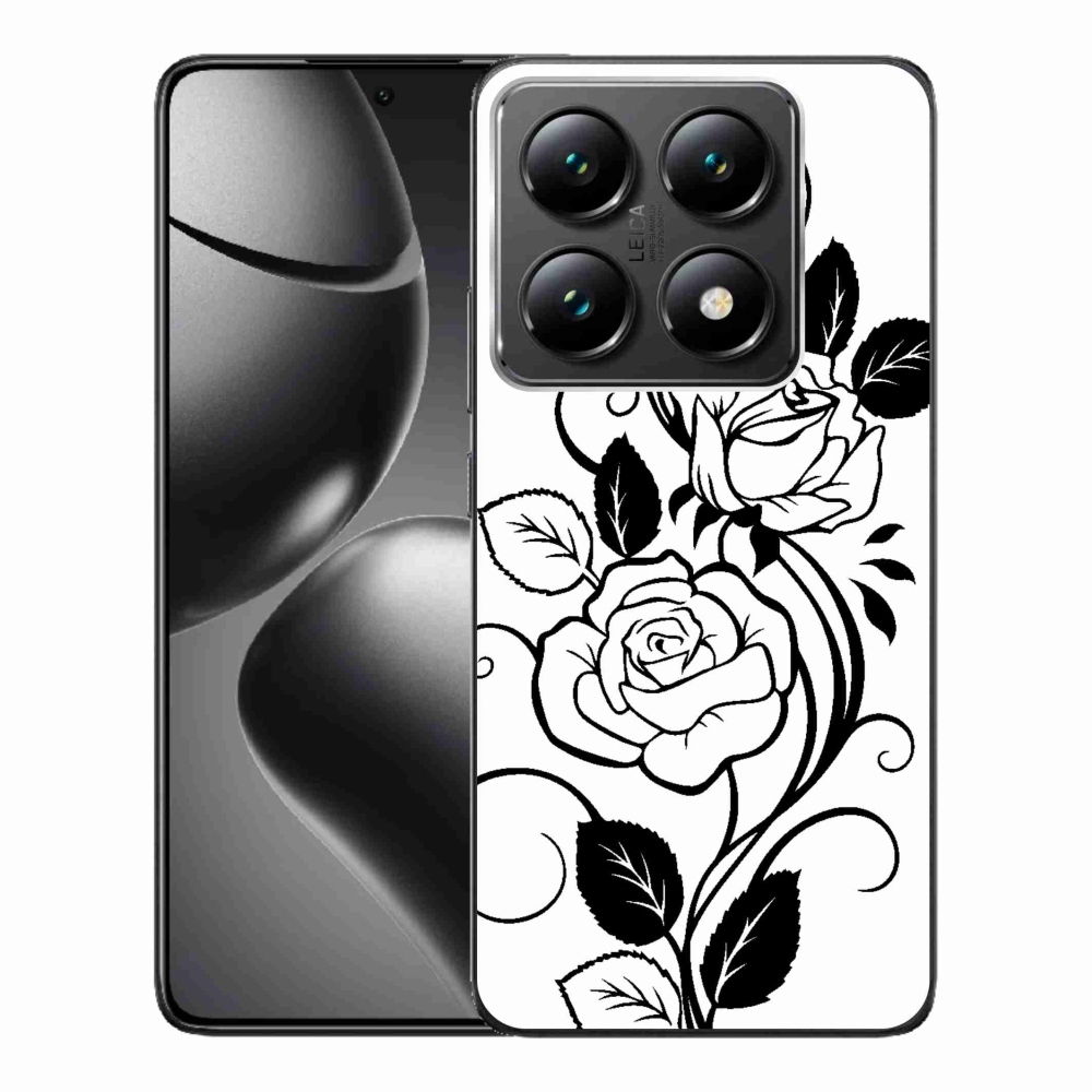 Gél borítás mmCase a Xiaomi 14T Pro számára - fekete és fehér rózsa