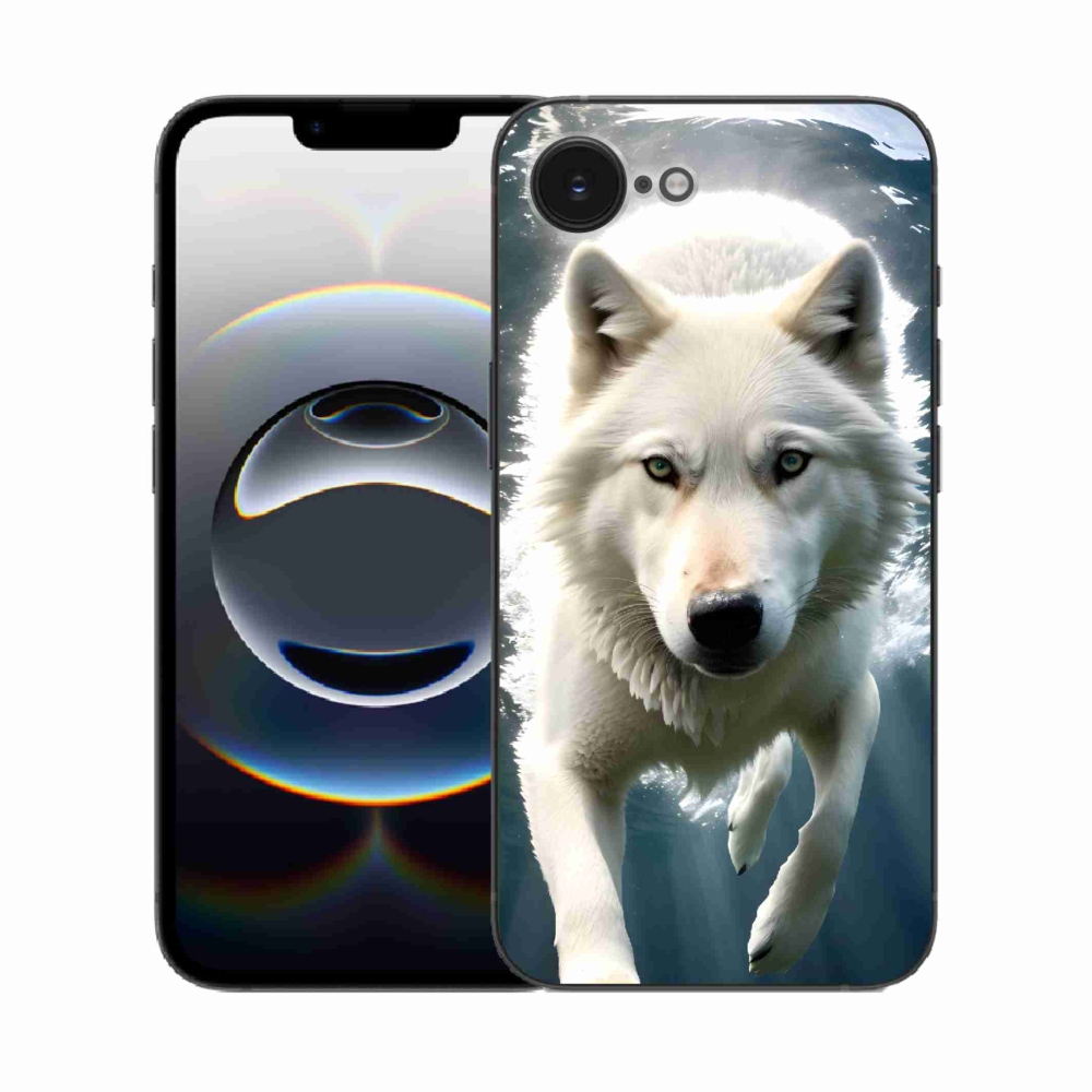 Zselés borítás mmCase iPhone 16e készülékhez - fehér farkas