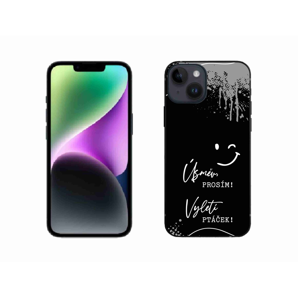Gél borítás mmCase iPhone 14 készülékhez - vicces szöveg 4 fekete háttér