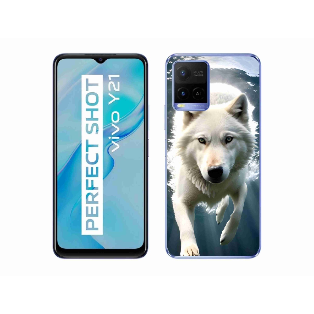 Gél védőburkolat mmCase a Vivo Y21/Y21s/Y33s készülékhez - fehér farkas