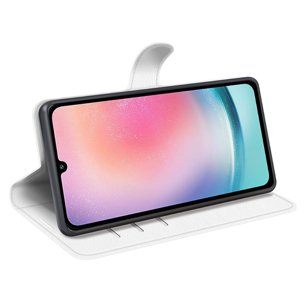 Litchi könyv tok Samsung Galaxy A25 5G - fehér