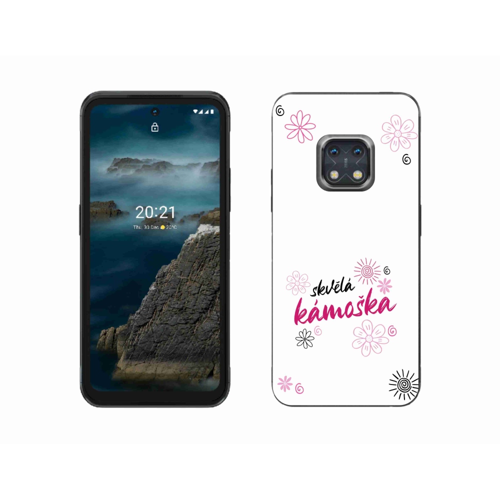 Zselés borítás mmCase a Nokia XR20 készülékre - nagyszerű haver fehér háttérrel