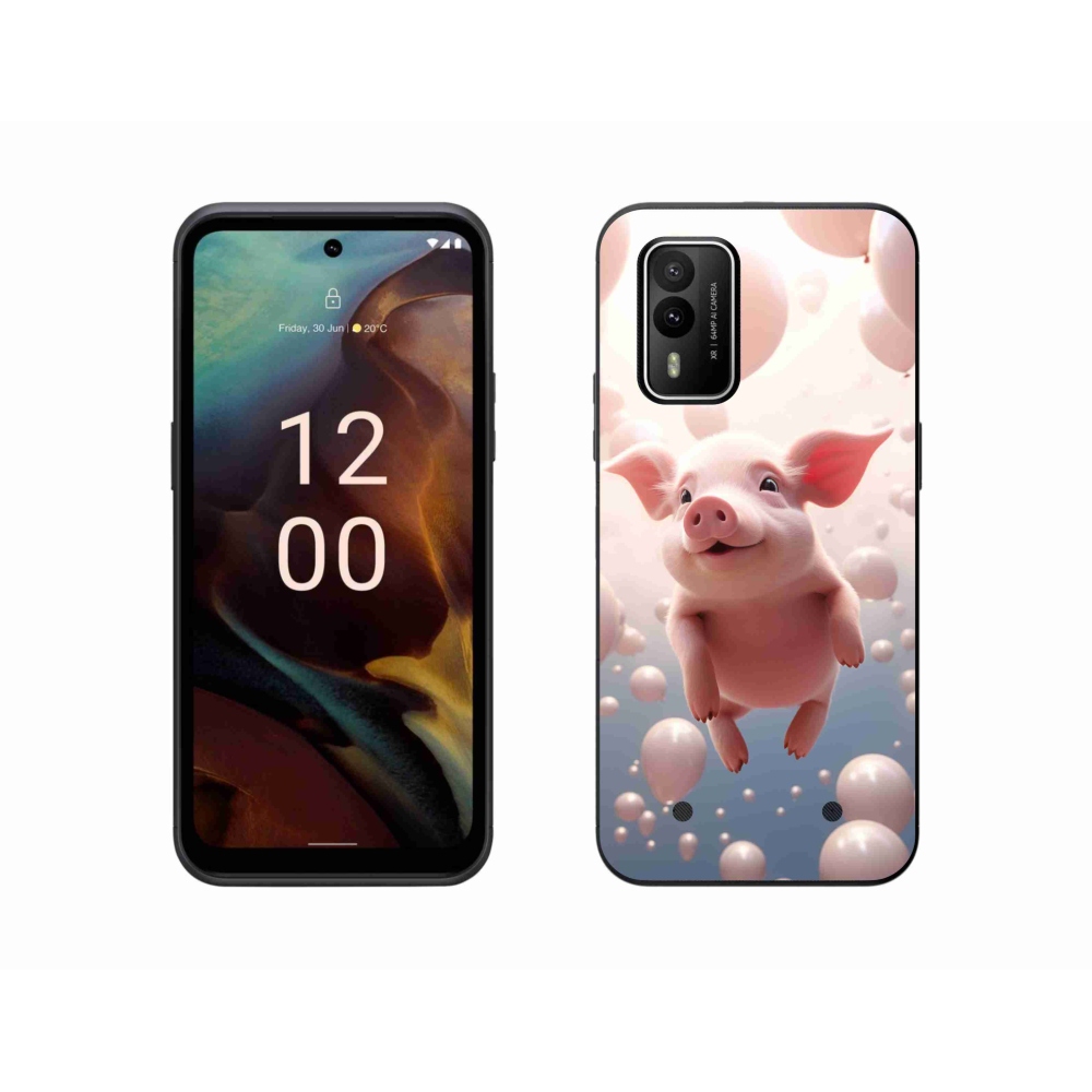 Zselés borítás mmCase a Nokia XR21 készülékhez - malacka lufikkal