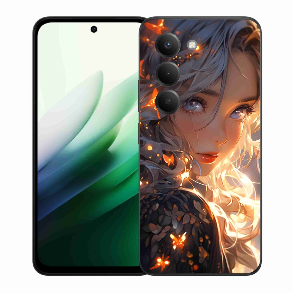 Gél borító mmCase a Xiaomi Redmi 15 5G-hez - lány és pillangók