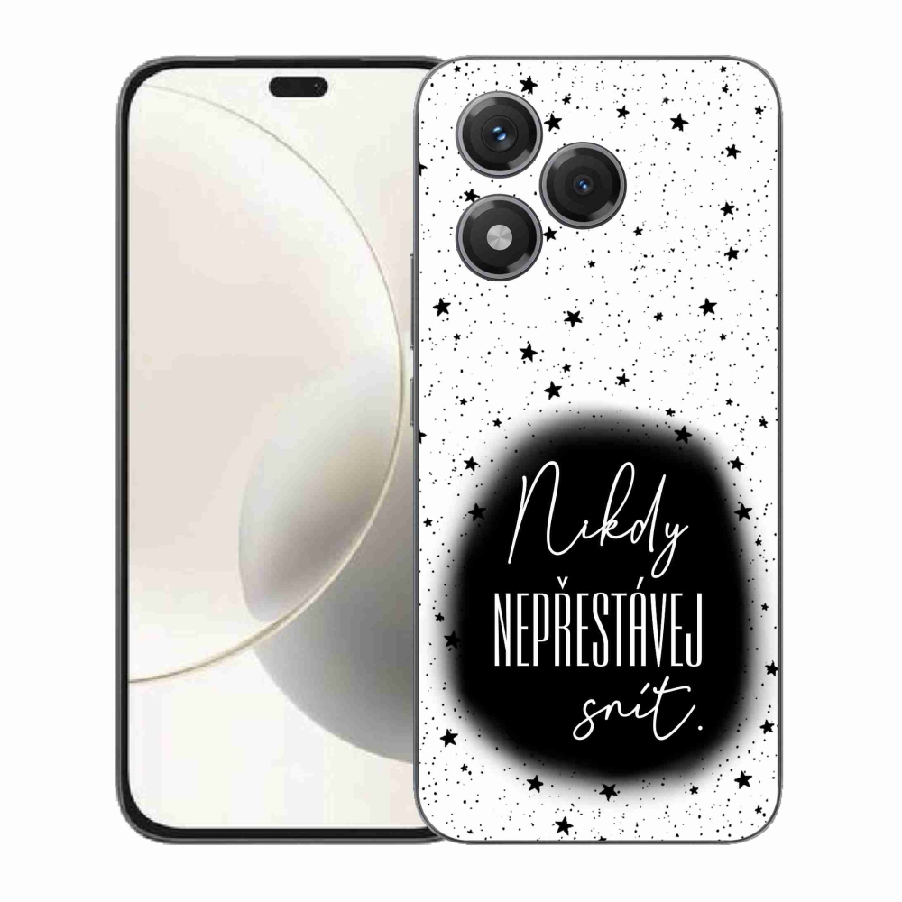 Zselés borító mmCase a Honor 400 Lite készülékhez - idézet 1 fekete-fehér háttérrel