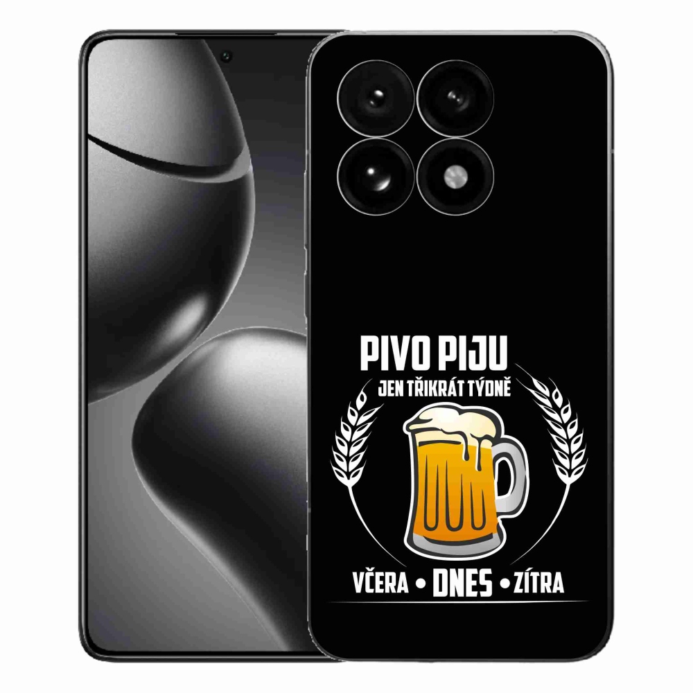 Gél borítás mmCase a Xiaomi 15T-hez - sör motívum fekete háttérrel