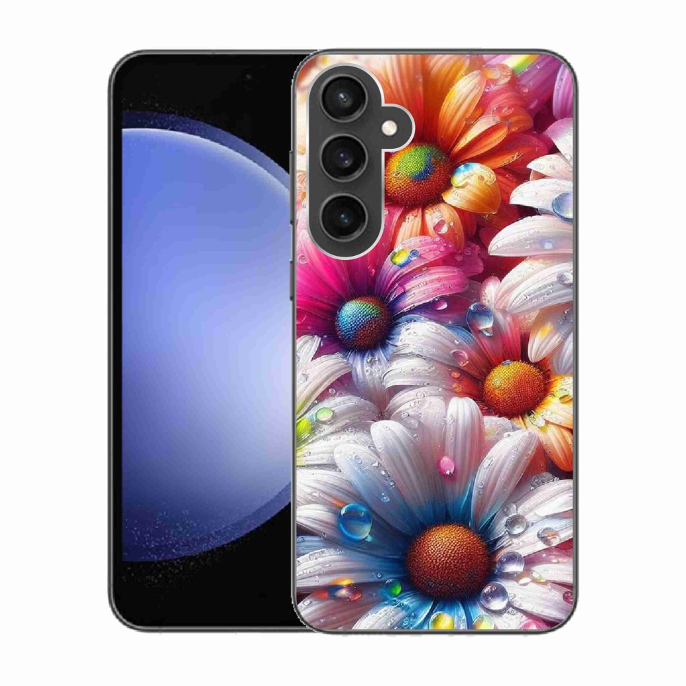 Zselés borítás mmCase Samsung Galaxy S23 FE készülékhez - színes margaréták