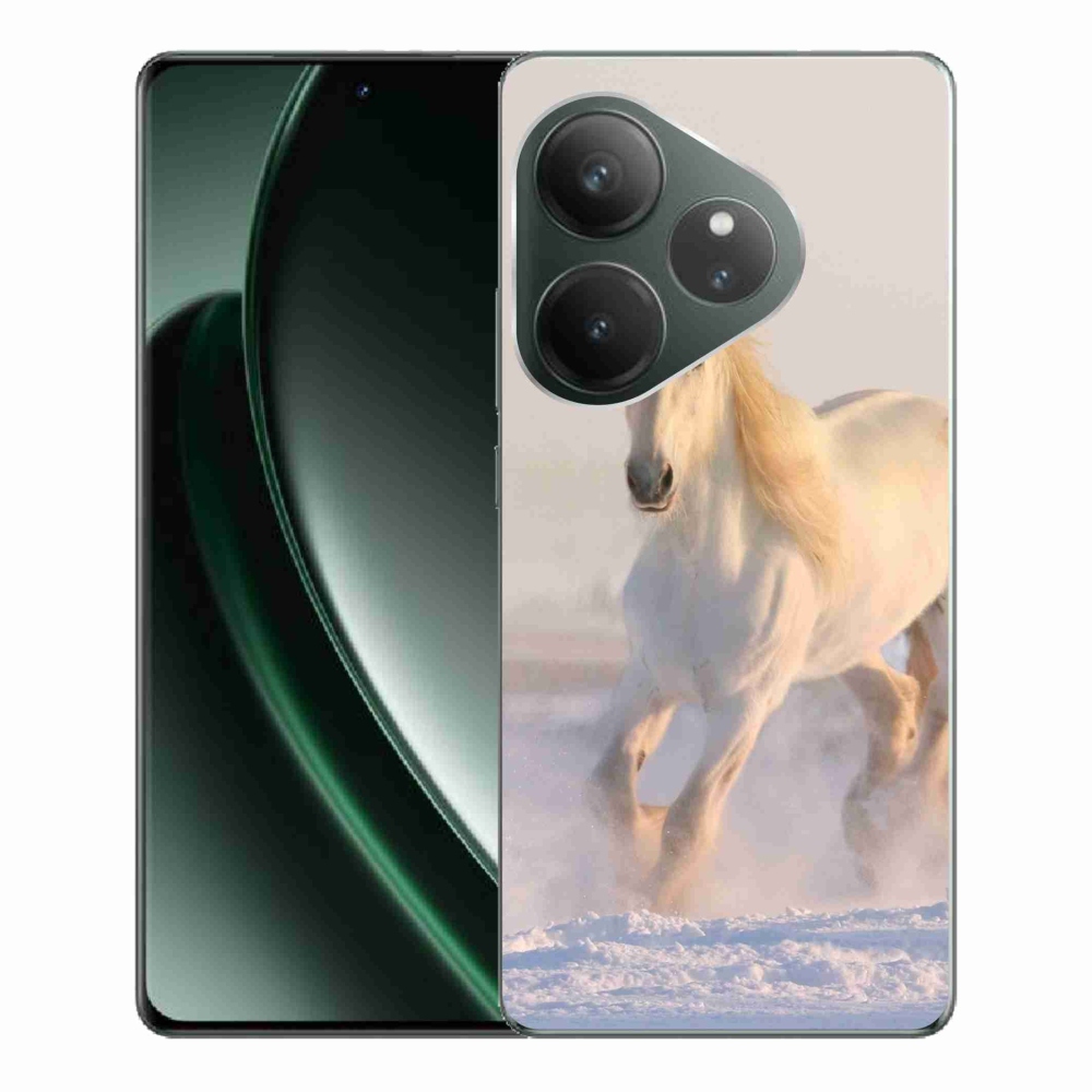 Gél tok mmCase a Realme GT 6 5G/GT 6T 5G számára - ló a hóban
