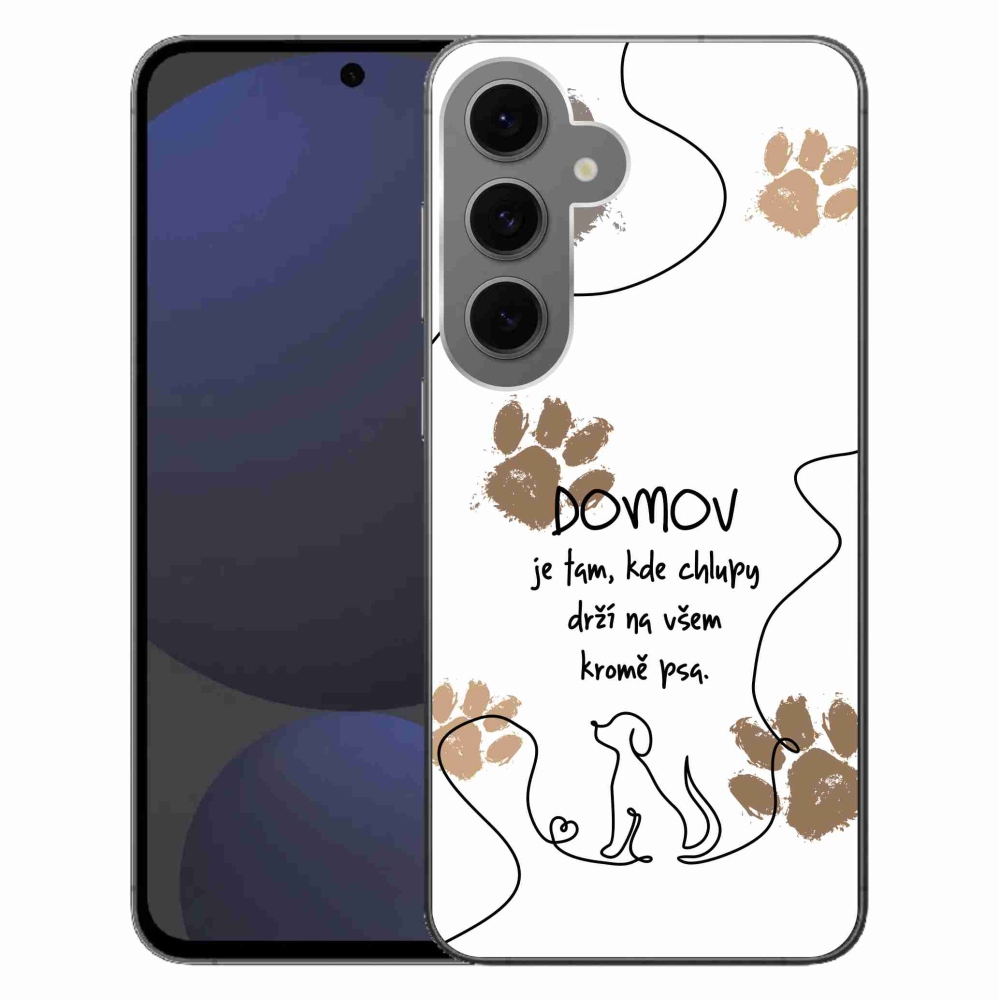 Gél borítás mmCase Samsung Galaxy S24 FE készülékhez - kutya motívum fehér alapon