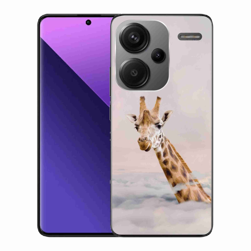Zselés borítás mmCase a Xiaomi Redmi Note 13 Pro+ 5G számára - zsiráf a felhőkben