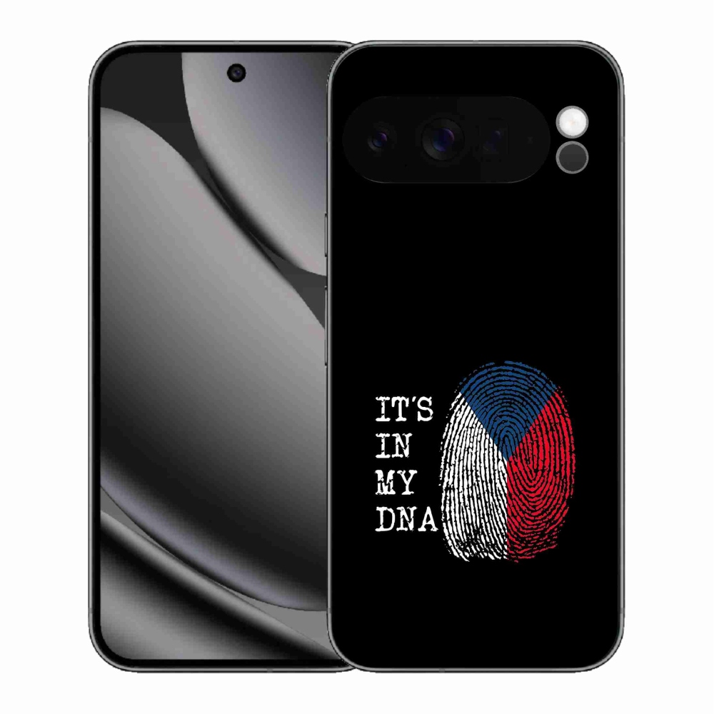 Zselés borítás mmCase a Google Pixel 10 Pro XL-hez - zászlós ujjlenyomat fekete háttérrel