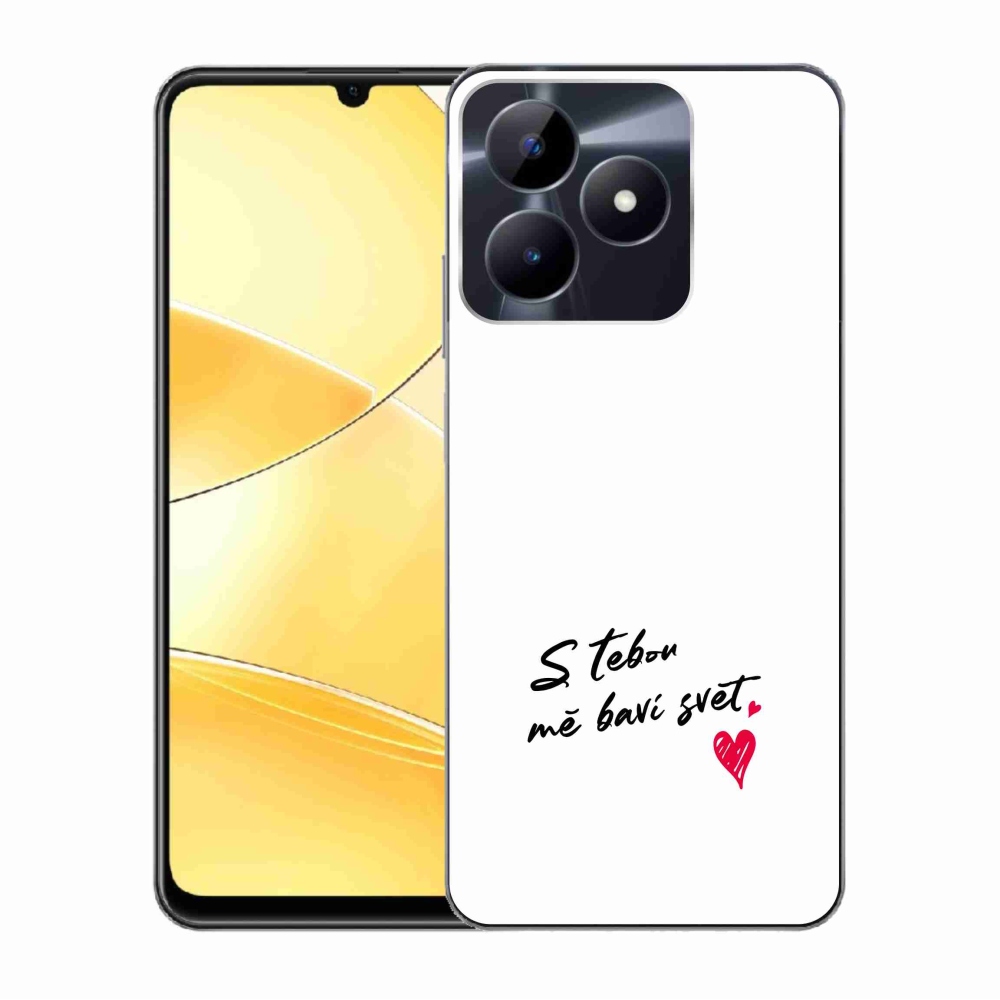Gél borító mmCase a Realme C51/C53 készülékhez - szerelmes szöveg 1 fehér háttér