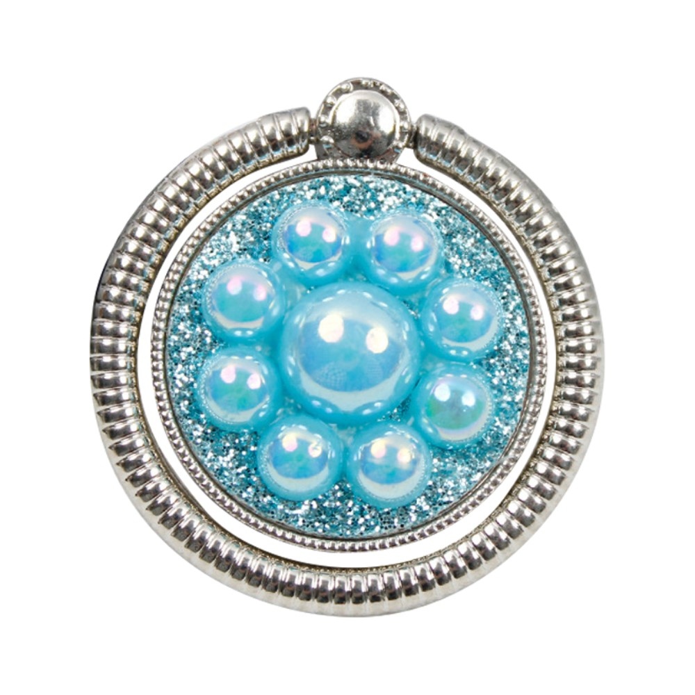 Csatos ujjtartó mobiltelefonhoz - ezüst/világoskék