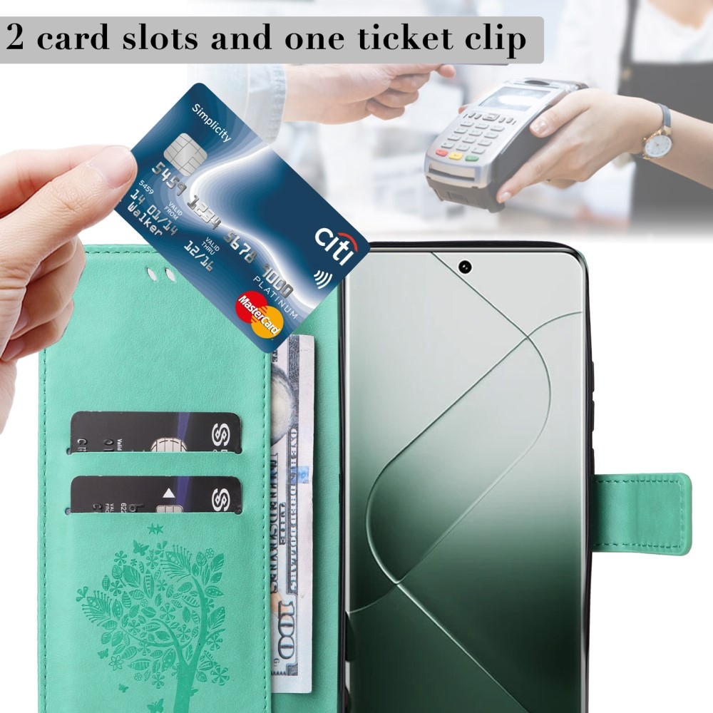 Fák könyve tok Xiaomi 14 Pro - teal - teal - kék színű