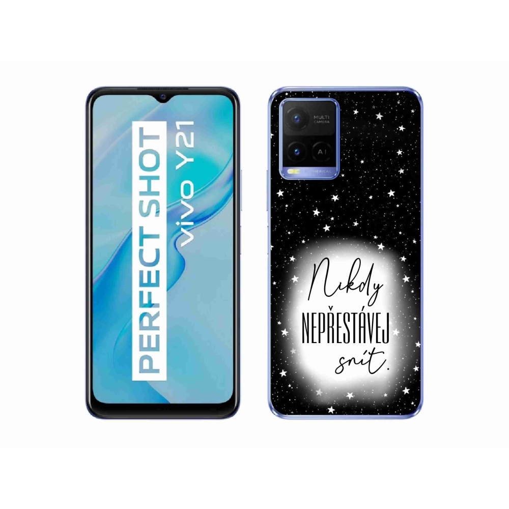 Gél borítás mmCase a Vivo Y21/Y21s/Y33s készülékhez - Quote 1 fehér és fekete háttérrel