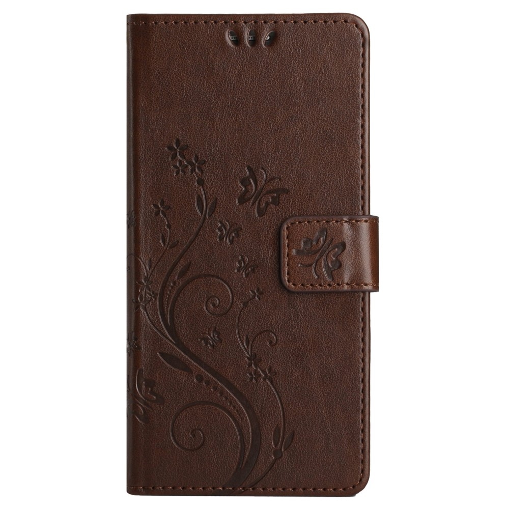 Virágok könyv tok Samsung Galaxy A26 5G - barna színben