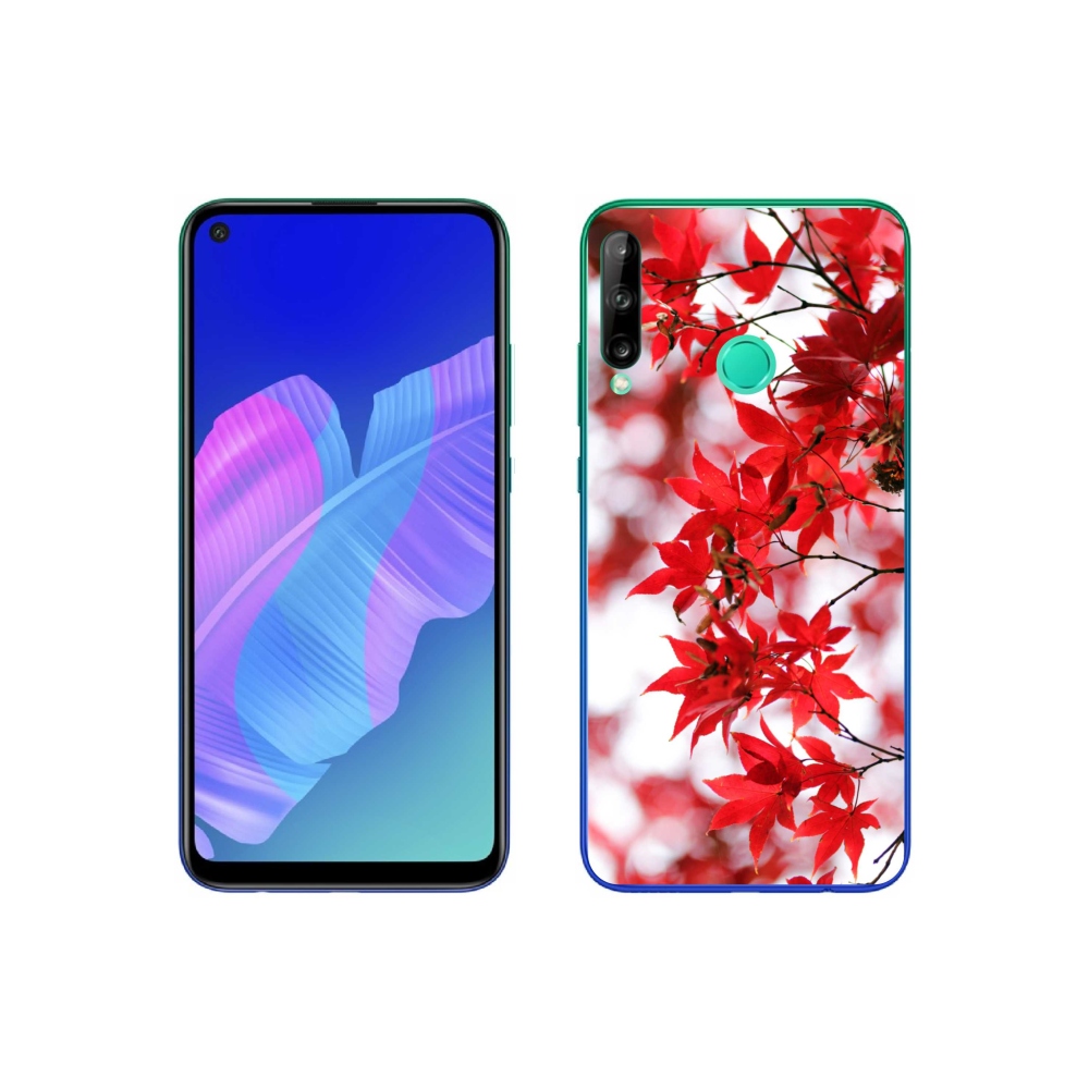 Zselés borítás mmCase a Huawei P40 Lite E számára - piros levelek